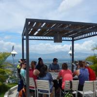 Students taking a break at the Hotel Montana in Port au Prince, Haiti